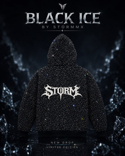 BLACK CRYSTAL DENIM JACKET