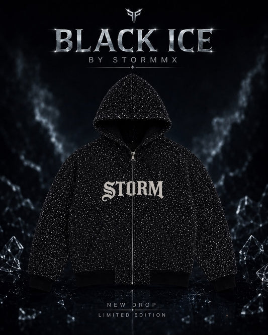 BLACK CRYSTAL DENIM JACKET